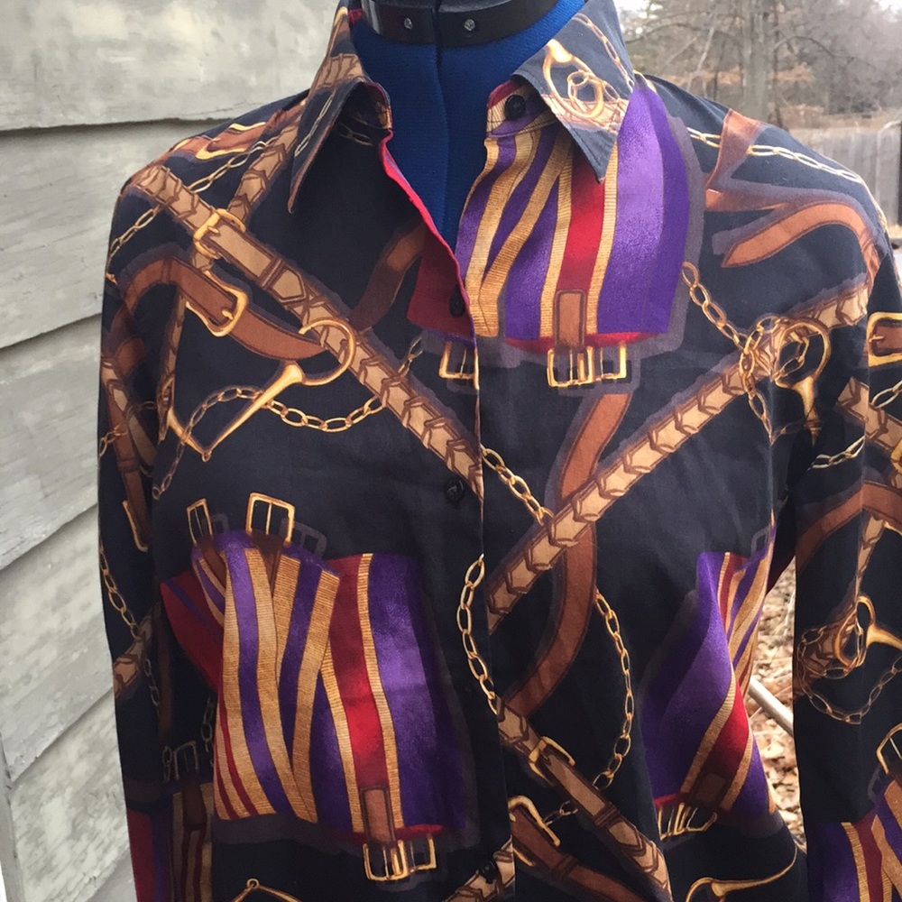 Ralph Lauren Vintage equestrian blouse M/L - Picture 2 of 8